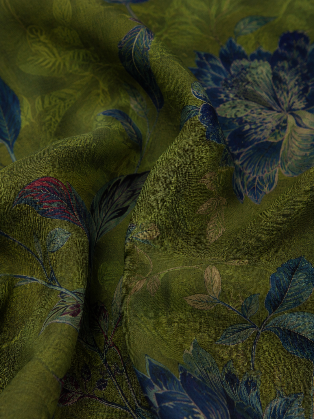 Peony and bird silk pattern detail