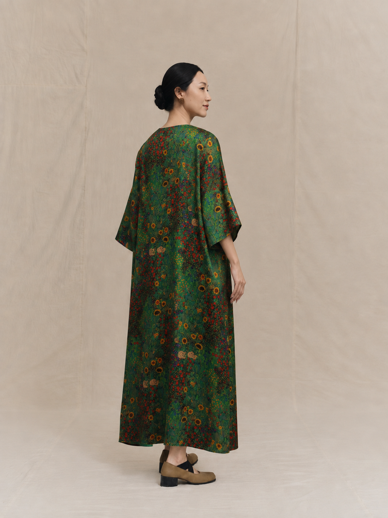 Emerald Garden Xiangyun Silk Maxi Dress