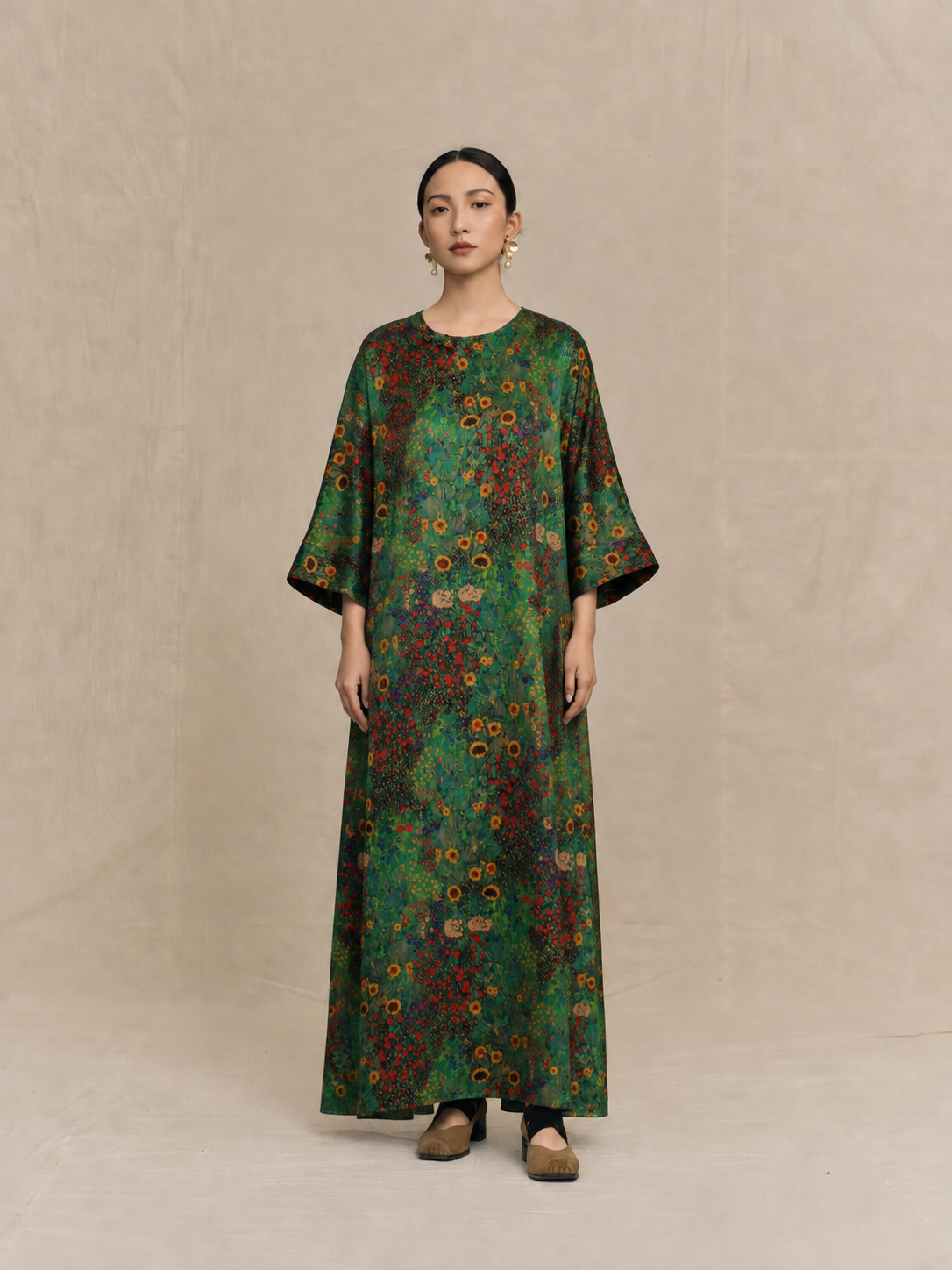 Emerald Garden Xiangyun Silk Maxi Dress