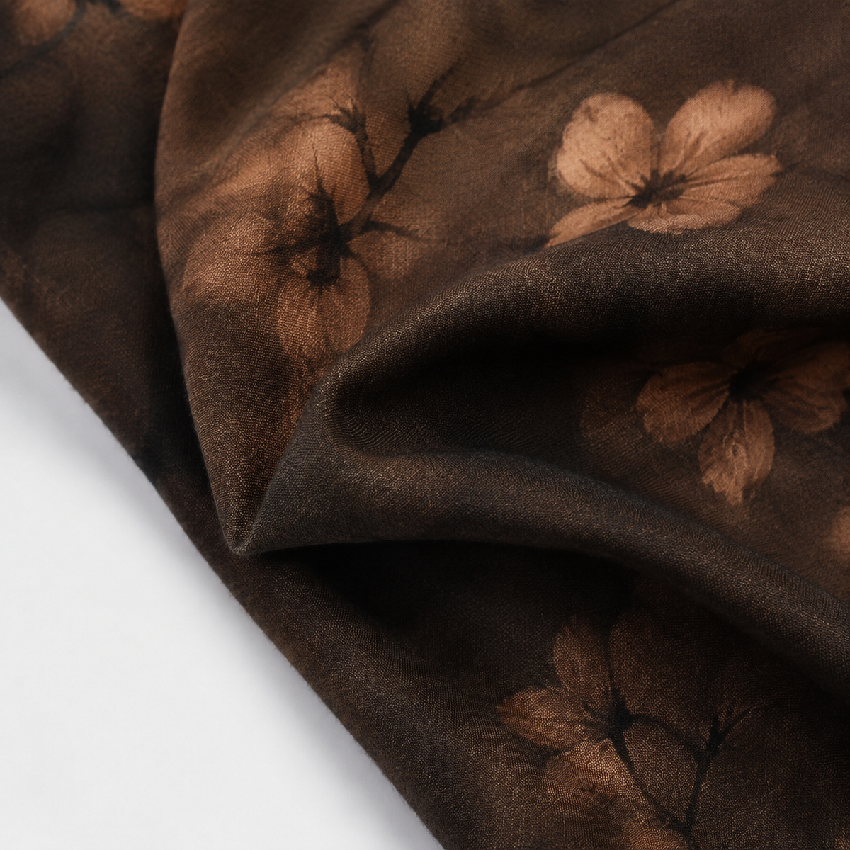 Ink-Washed Botanical Xiangyun Silk Dress