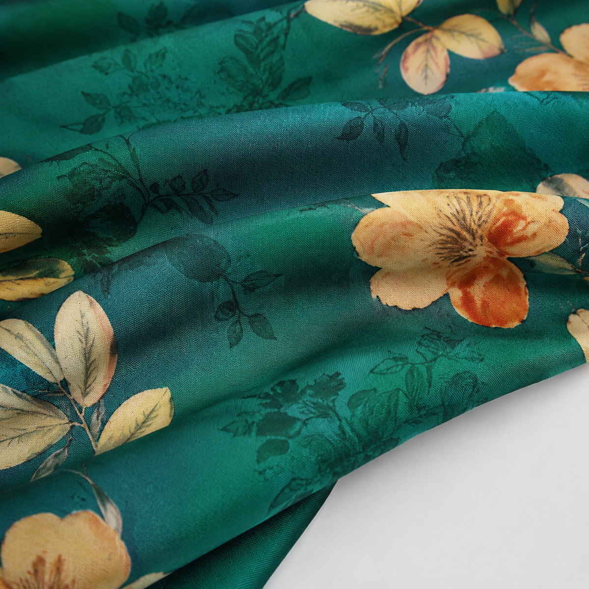 Reversible Xiangyun Silk Tunic in Ink & Peacock Teal
