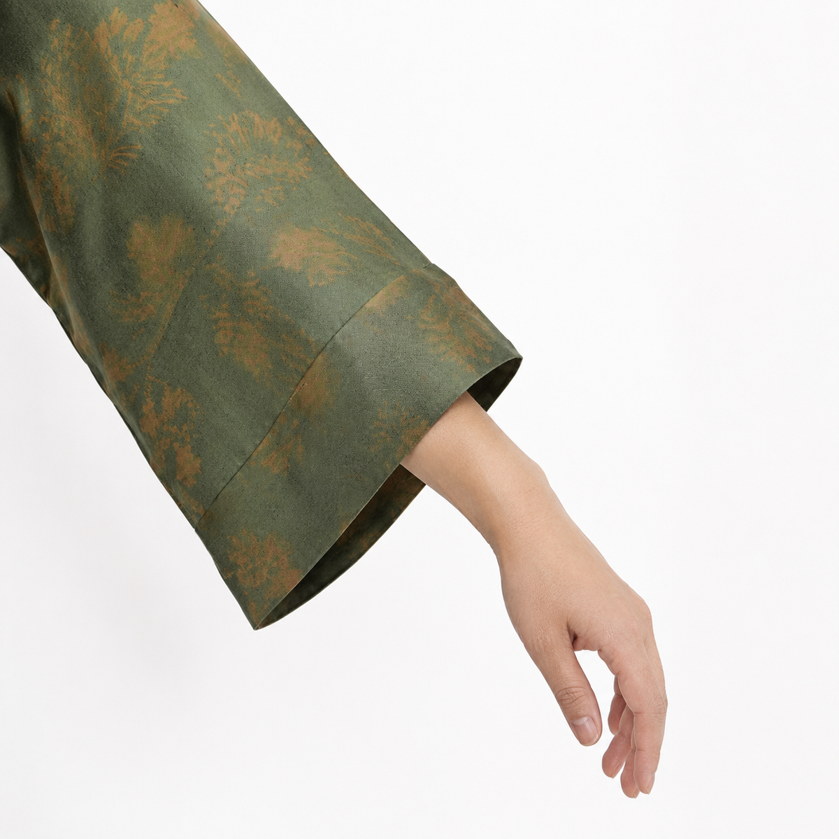 Moss Green & Gold Brocade Xiangyun Silk Blouse