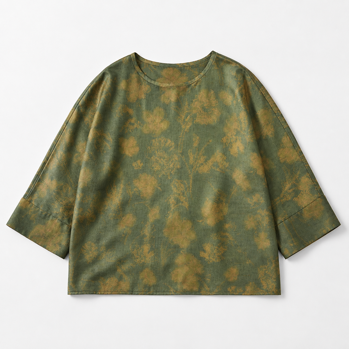 Moss Green & Gold Brocade Xiangyun Silk Blouse