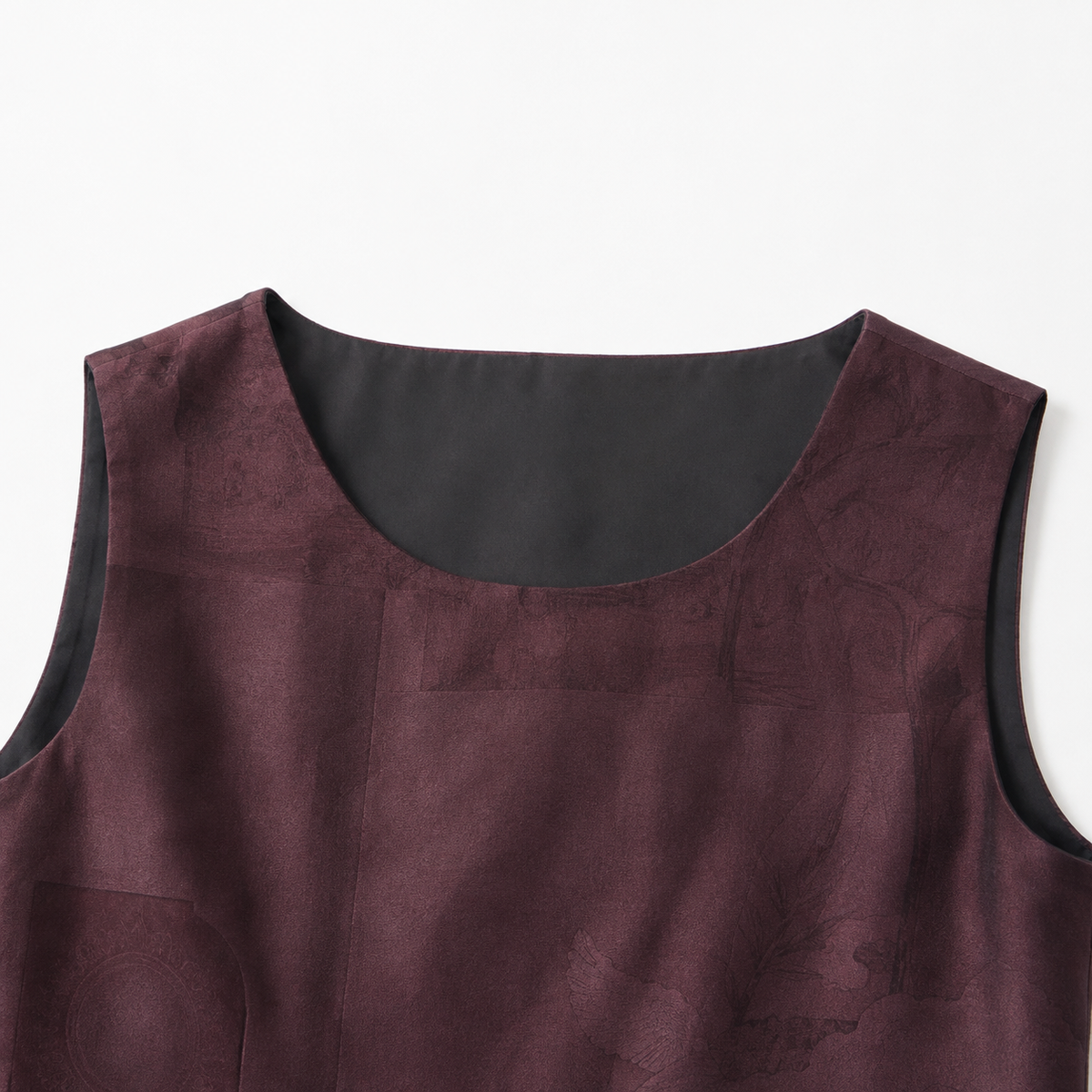 Sleeveless Xiangyun Silk Maxi Dress in Deep Plum Ink