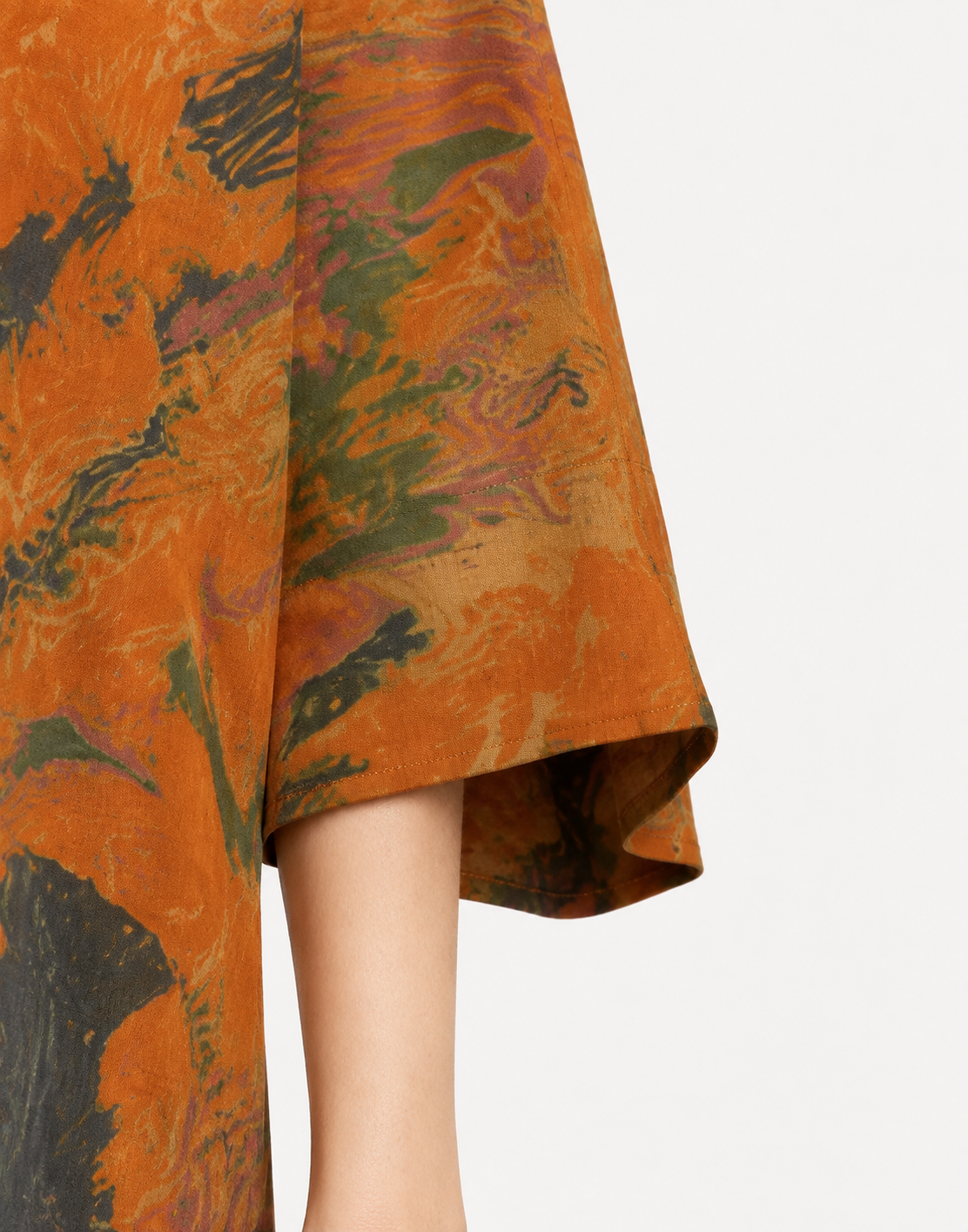 Marbled Amber Xiangyun Silk Maxi Dress