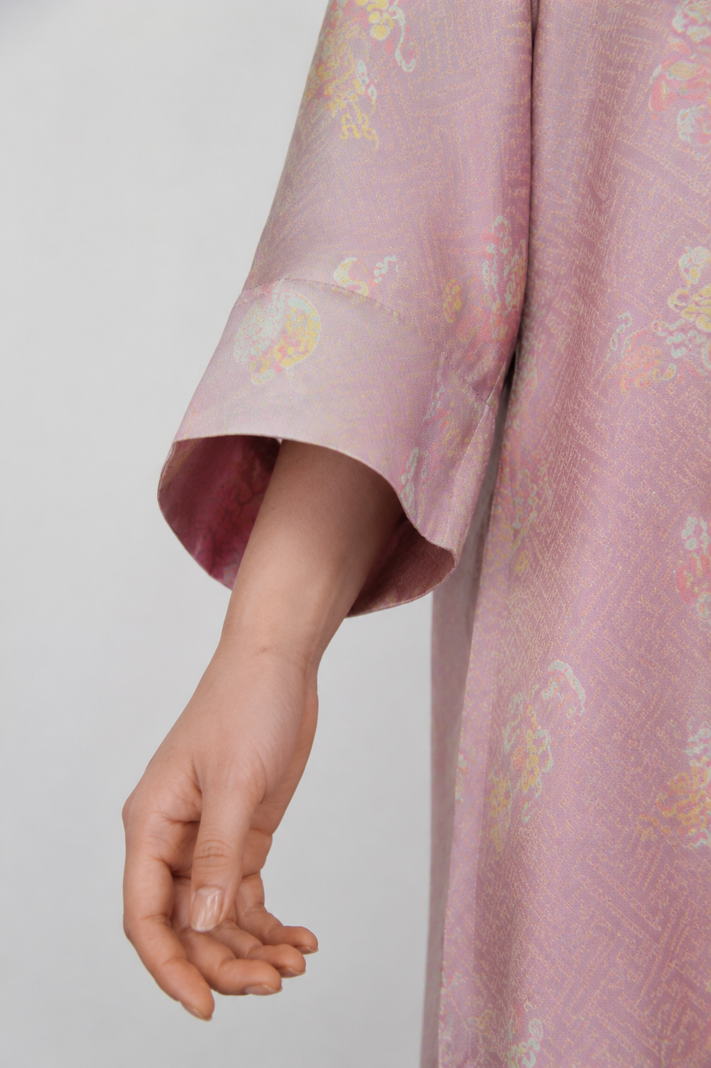 Misty Lotus Pink Luminous Xiangyun Silk Dress