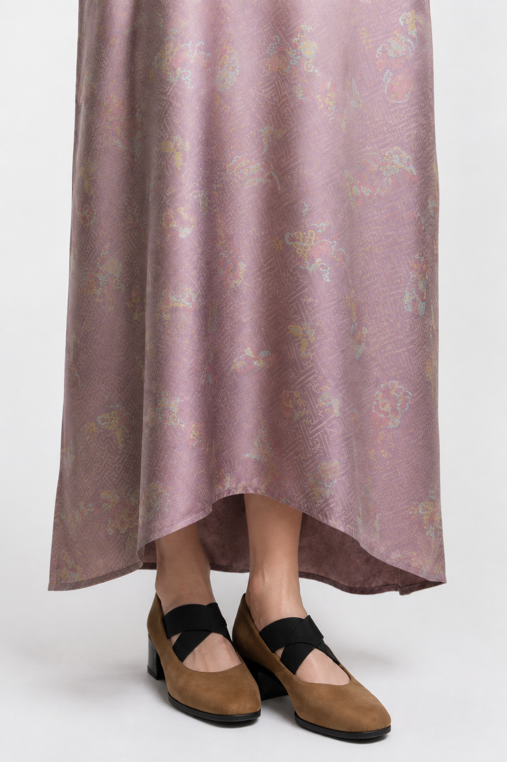Misty Lotus Pink Luminous Xiangyun Silk Dress