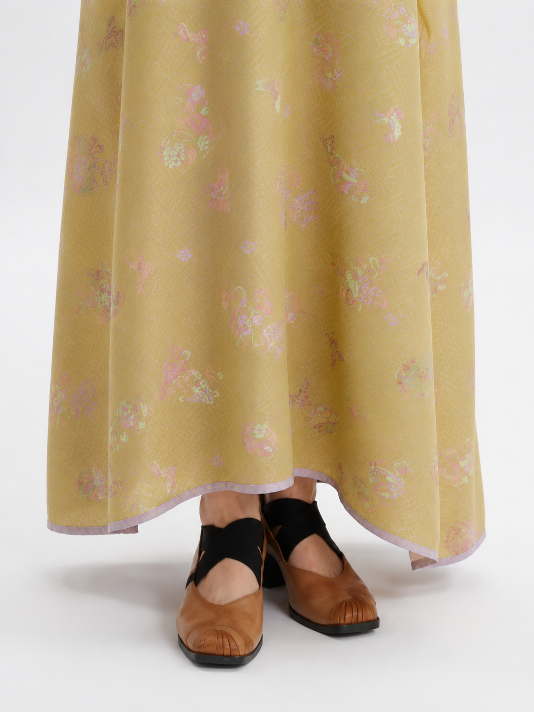 Autumn Gold Violet-Mist V-Neck Dress