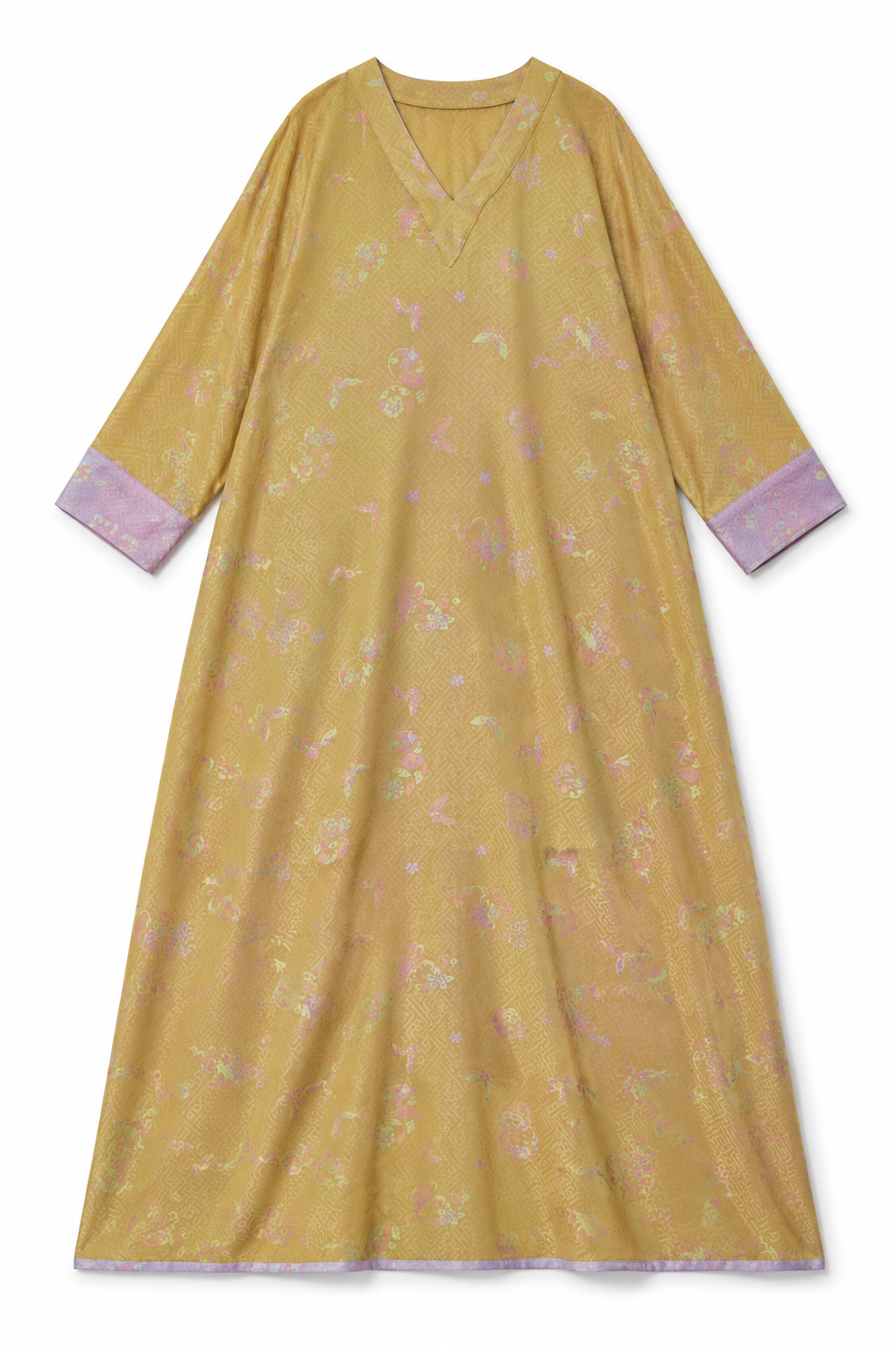 Autumn Gold Violet-Mist V-Neck Dress