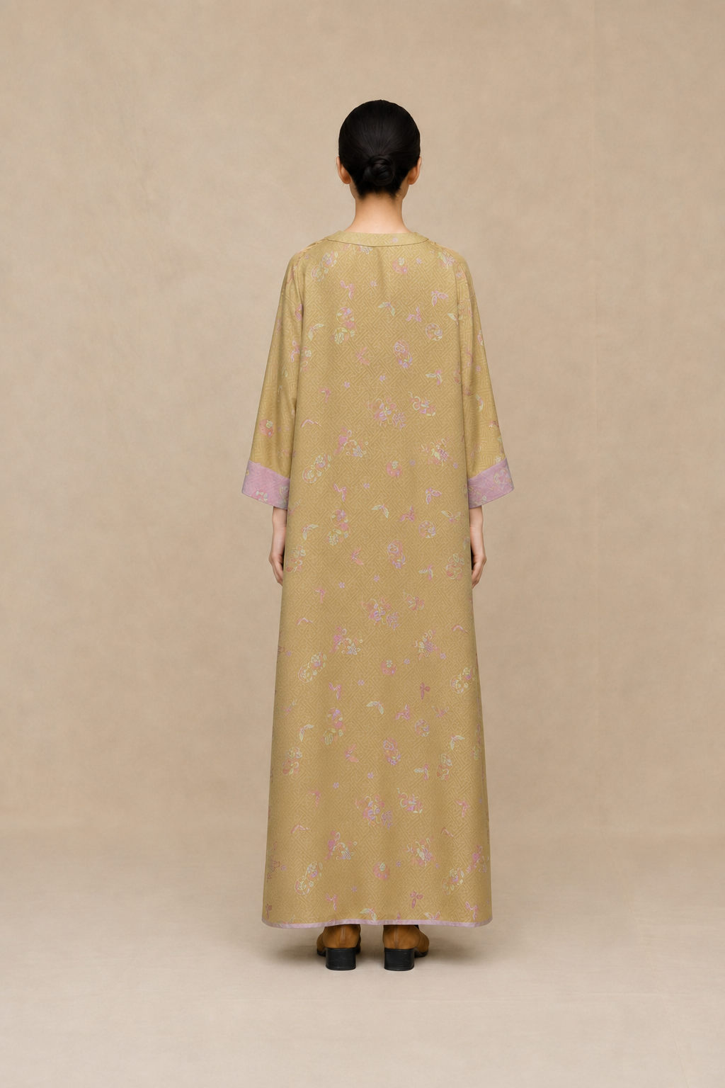 Autumn Gold Violet-Mist V-Neck Dress