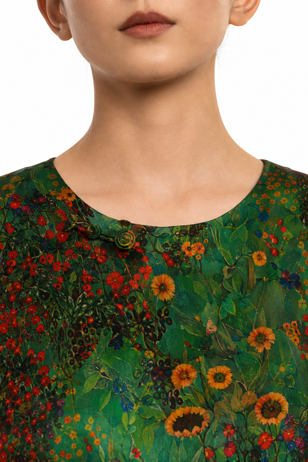 Emerald Garden Xiangyun Silk Maxi Dress