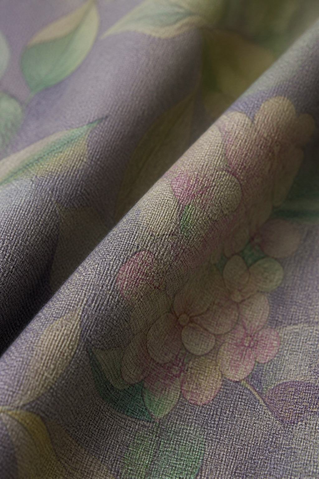 Muted Lavender Hydrangea Botanical Xiangyun Silk Dress